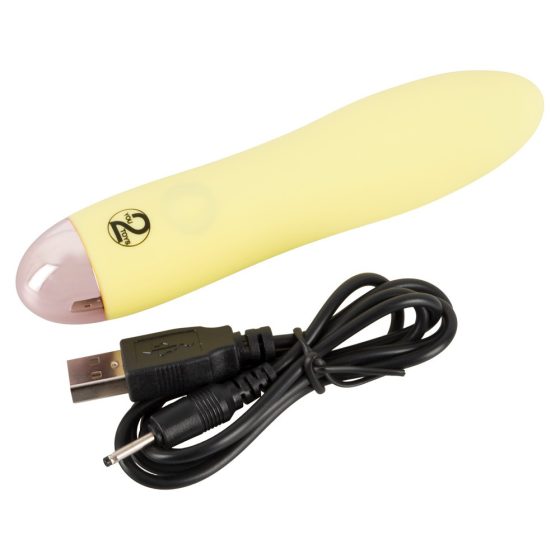 Cuties Mini Yellow - punjivi vibrator od silikonskog štapića (žuti)