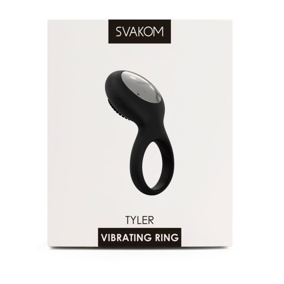 Svakom Tyler - na baterije, vodootporan, vibrirajući prsten za penis (crni)