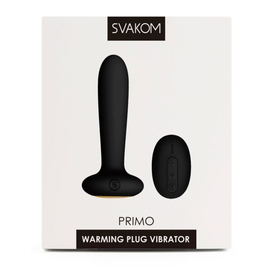 Svakom Primo - punjivi, vodootporni, grijaći analni vibrator (crni)