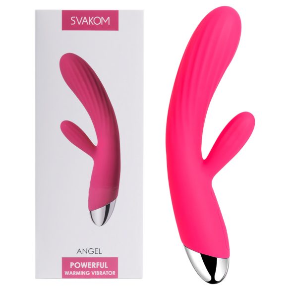 Svakom Angel - vodootporni, grijaći vibrator s rukom za klitoris (crveni)