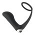 Crna Velvet - analni vibrator s prstenom (crna)
