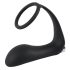 Crna Velvet - analni vibrator s prstenom (crna)