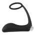 Crna Velvet - analni vibrator s prstenom (crna)