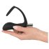 Crna Velvet - analni vibrator s prstenom (crna)
