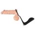 Crna Velvet - analni vibrator s prstenom (crna)