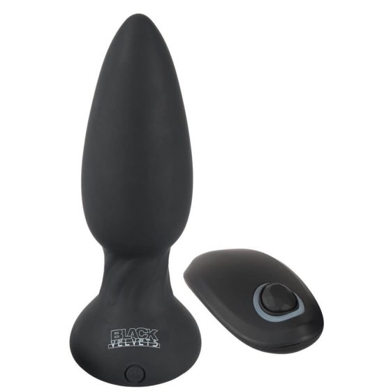 Black Velvet - punjivi, radio, pulsirajući analni vibrator (crni)