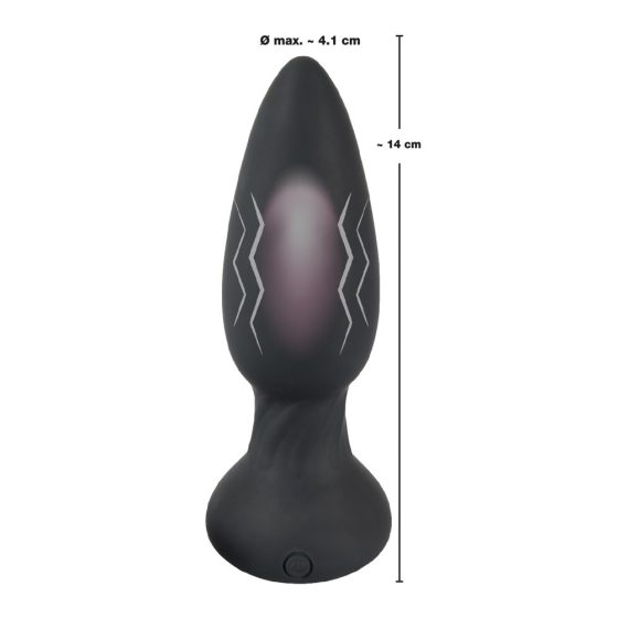 Black Velvet - punjivi, radio, pulsirajući analni vibrator (crni)
