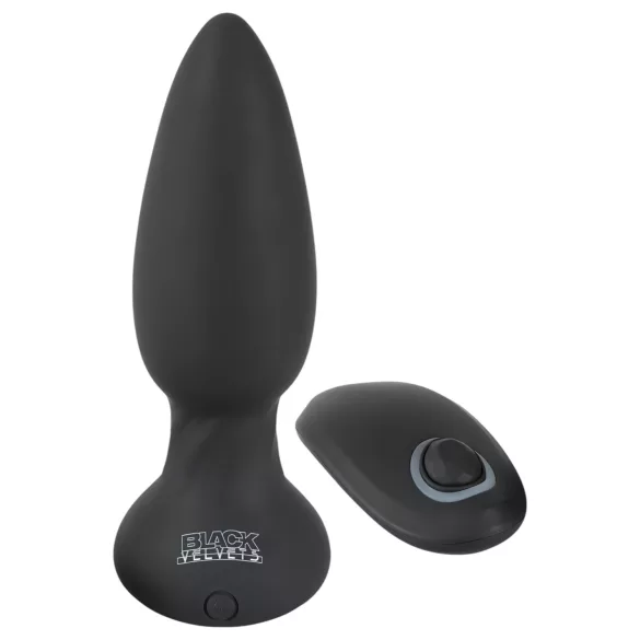 Black Velvets - analni vibrator s rotirajućim perlicama - crni