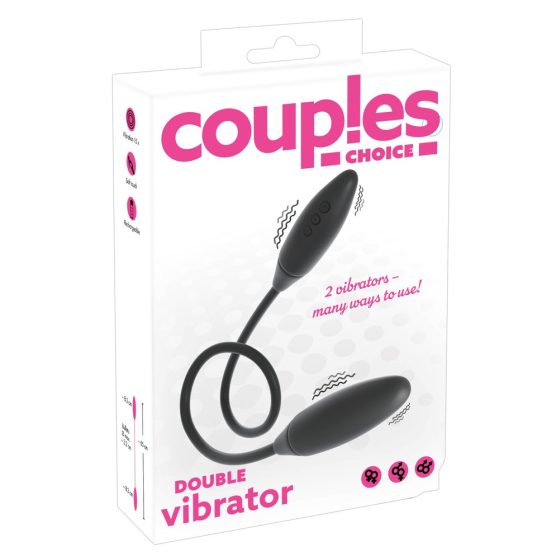 Couples Choice - punjivi, dvostruki vibrator (crni)