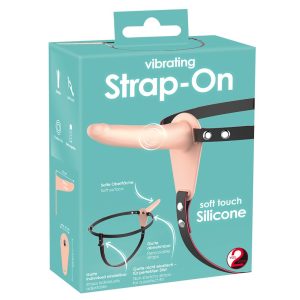 You2Toys - Strap-On - punjivi, strap-on vibrator (prirodni)