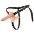 You2Toys - Strap-On - podesivi dvostruki vibrator (prirodna boja)
