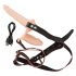 You2Toys - Strap-On - podesivi dvostruki vibrator (prirodna boja)