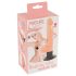 Nature Skin M - realistični vibrator sa testisima, vakum postolje, prirodna boja