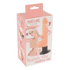   Nature Skin M - realistični vibrator za testise, s ljepljivim potplatom (prirodni)