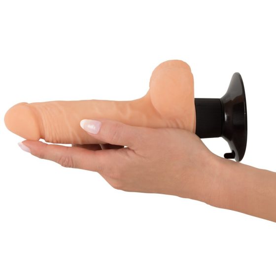 Nature Skin M - realistični vibrator za testise, s ljepljivim potplatom (prirodni)