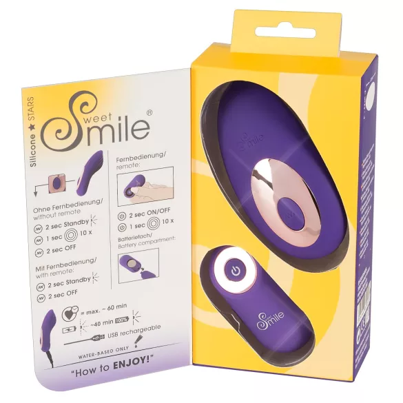 SMILE - Vibrator za gaćice s daljinskim upravljačem - punjivi, ljubičasta