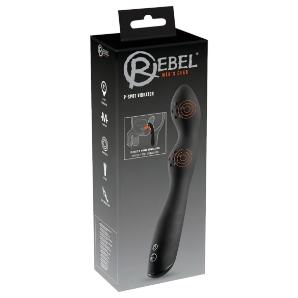 Rebel P-Spot - 2-motorski crni prostata vibrator