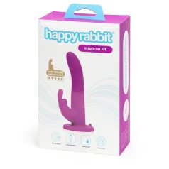   Happyrabbit Strap-On - zečja vibrirajuća strap-on igračka (ljubičasta)