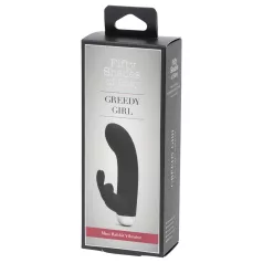   Pedeset nijansi sive Greedy Girl - zečji G-točka vibrator (crni)