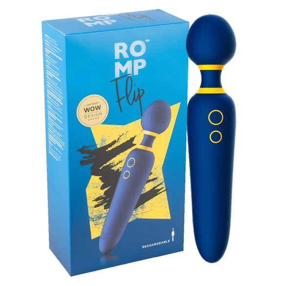 ROMP Flip Wand - baterijski, vodootporni masažer vibrator (plavi)