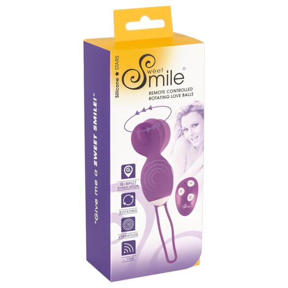 SMILE Ljubavna kugla - rotirajuće vibrirajuće jaje (ljubičasto)
