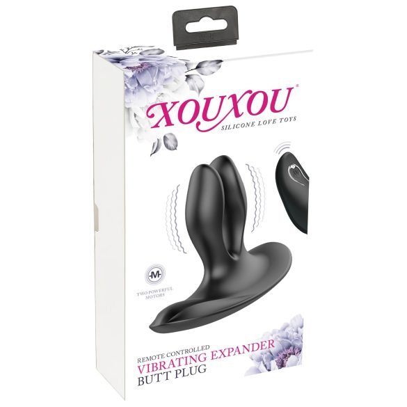 XOUXOU - crni dvokraki analni vibrator na akumulator