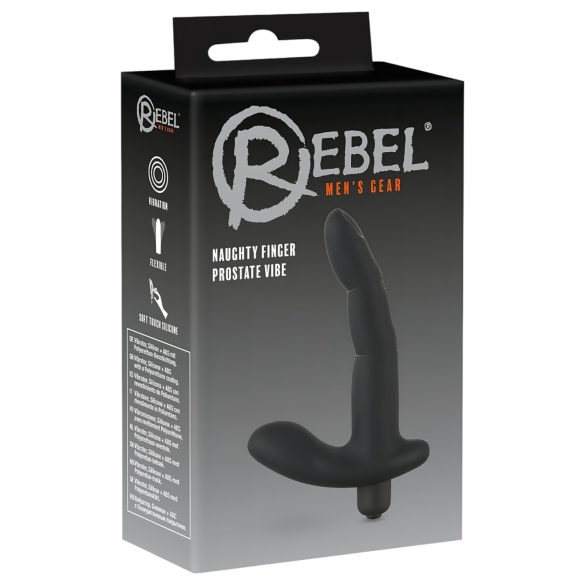 Rebel Nevaljali Prst - vibrirajući masažer za prostatu (crni)
