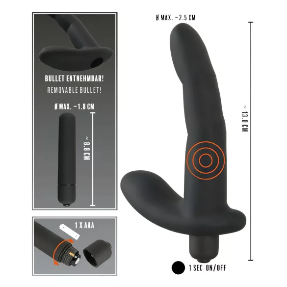 Rebel Naughty Finger - vibrator za prostatu - crni