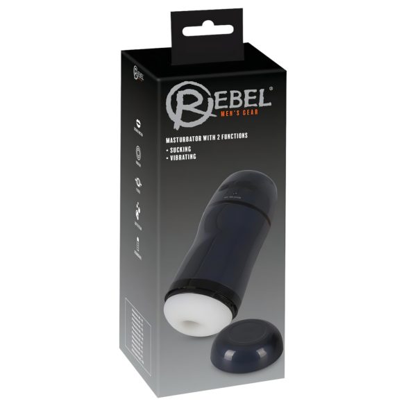 Rebel - 2u1 usisni vibrirajući masturbator (crni)
