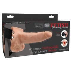 Fetish Strap-On 6 - podesivi, šuplji vibrator (prirodni)