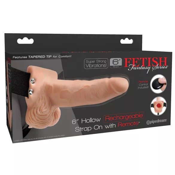 Fetish Strap-On 6 - strap-on šuplji vibrator - natur boja