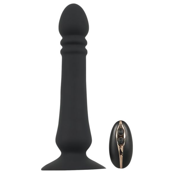 Black Velvet - punjivi crni analni vibrator s impulzima