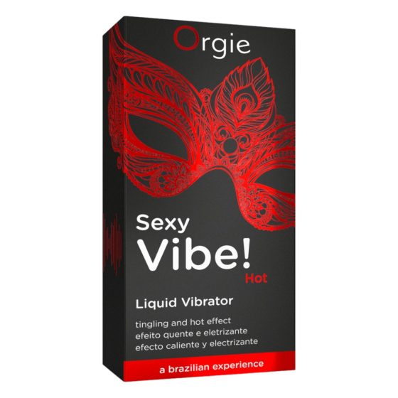 Orgie Sexy Vibe HOT - jagoda, zagrijavajući tekući vibrator (15 ml)