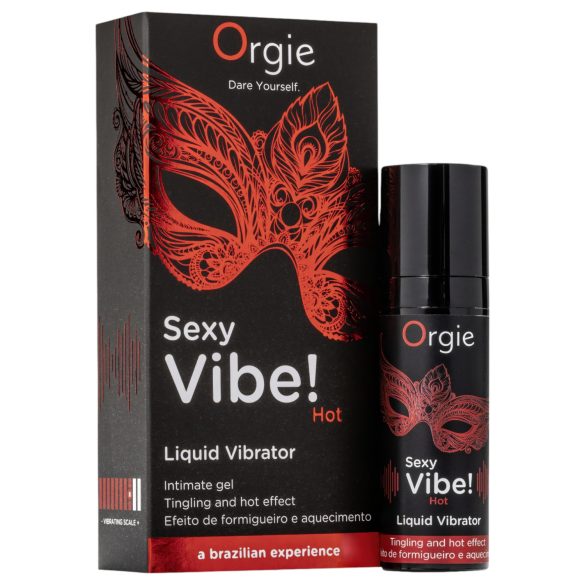 Orgie Sexy Vibe HOT - jagoda, zagrijavajući tekući vibrator (15 ml)