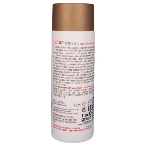 Shiatsu Luxury - jestivo ulje za masažu - jagoda i crveni papar - 75ml