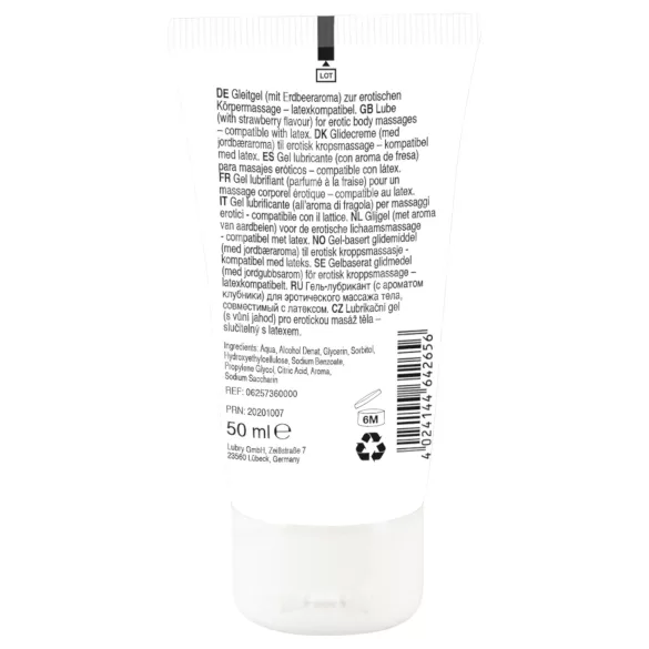 Lick it! - jestivi lubrikant i masažna krema 2u1 - jagoda 50ml