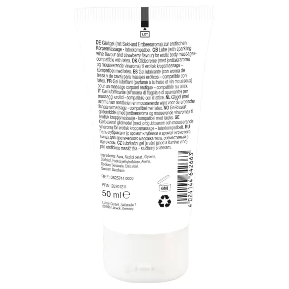 Lick it! - jestivi lubrikant 2u1 - okus jagode i šampanjca - 50ml