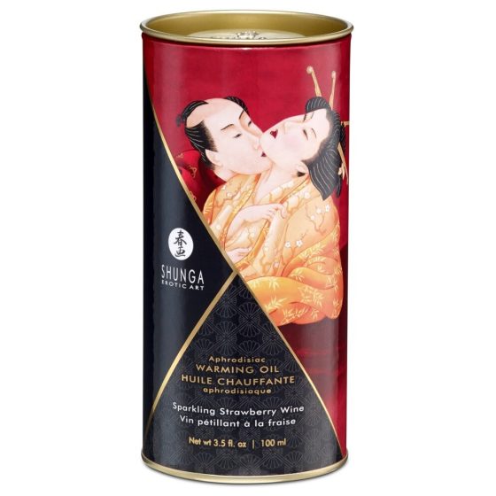Shunga - zagrijavajuće ulje za masažu - šampanjac-jagoda (100 ml)