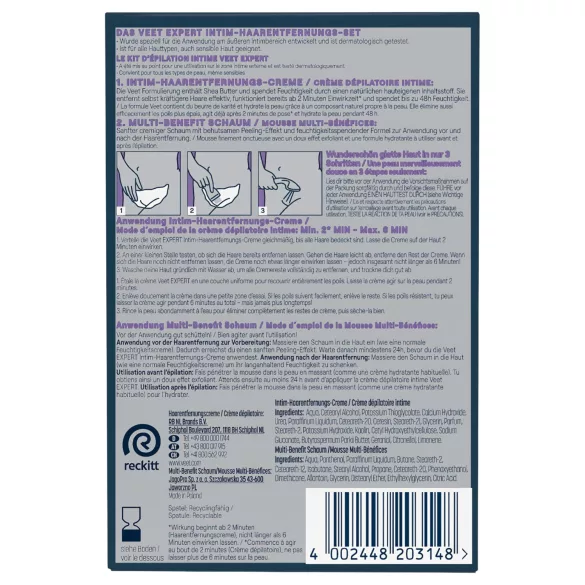 Veet - krema za intimnu depilaciju i hidratantna pjena za žene (2*50 ml)