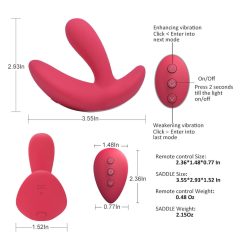   Cotoxo Saddle - punjivi vibrator za prostatu na daljinsko upravljanje (crveni)