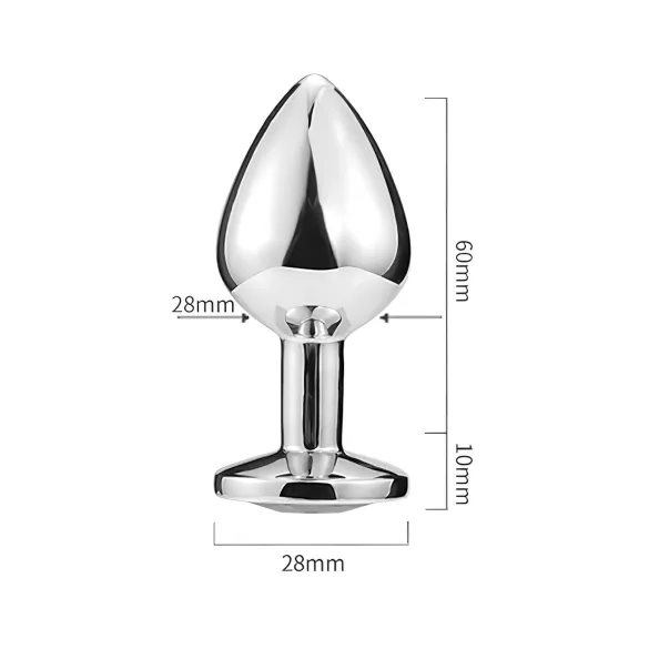 Sunfo - metalni analni čep s ljubičastim kristalom - srebrni
