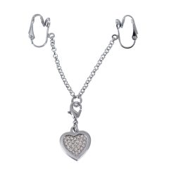Intimni nakit u obliku srca sa kamenčićima (srebro)