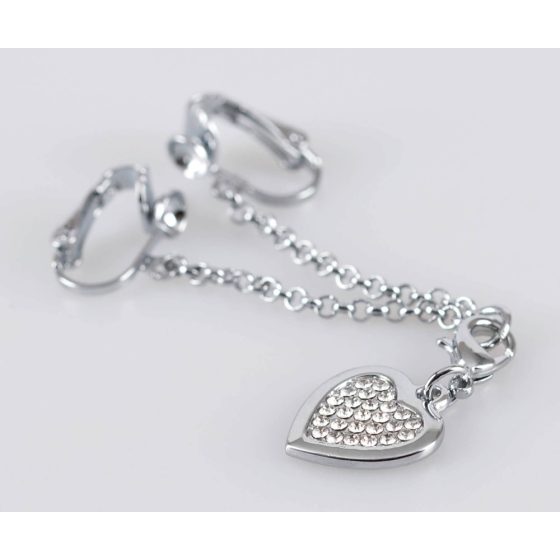 Intimni nakit u obliku srca sa kamenčićima (srebro)