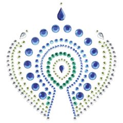   Svjetlucavi dijamanti intimni set nakita - 3 dijela (zeleno-plavi)