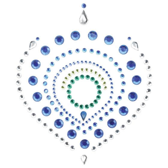 Svjetlucavi dijamanti intimni set nakita - 3 dijela (zeleno-plavi)