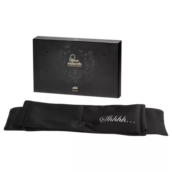 Bijoux Indiscrets Shhh Blindfold - premium satenski bondage šal (crni)