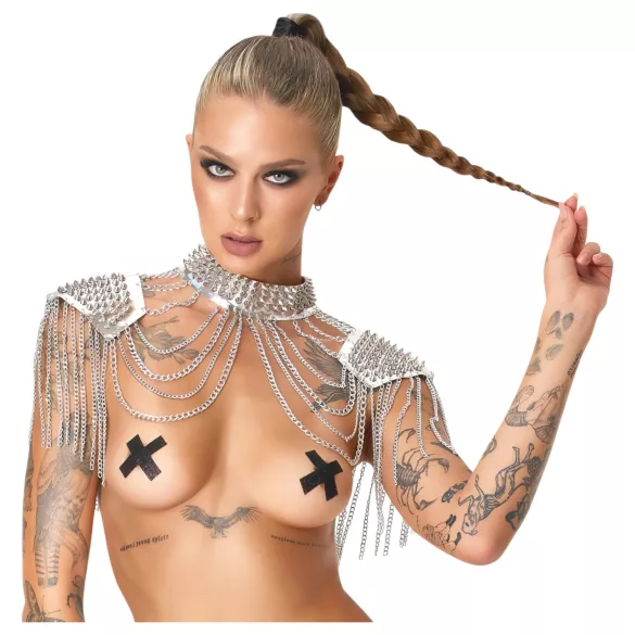 Bad Kitty - lančani ukras za rame (srebrni)