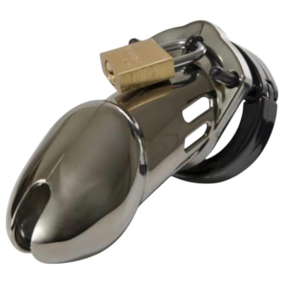 CB-6000 - luksuzna kavezica za penis s lokotom (krom)