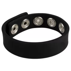   Pulselock Forge - podesivi silikonski erekcijski prsten s drukerom (crni) - 228 mm