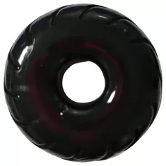   Pulselock Forge - crni TPE prsten za penis s uzorkom kotača (19 mm)